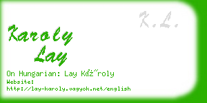 karoly lay business card